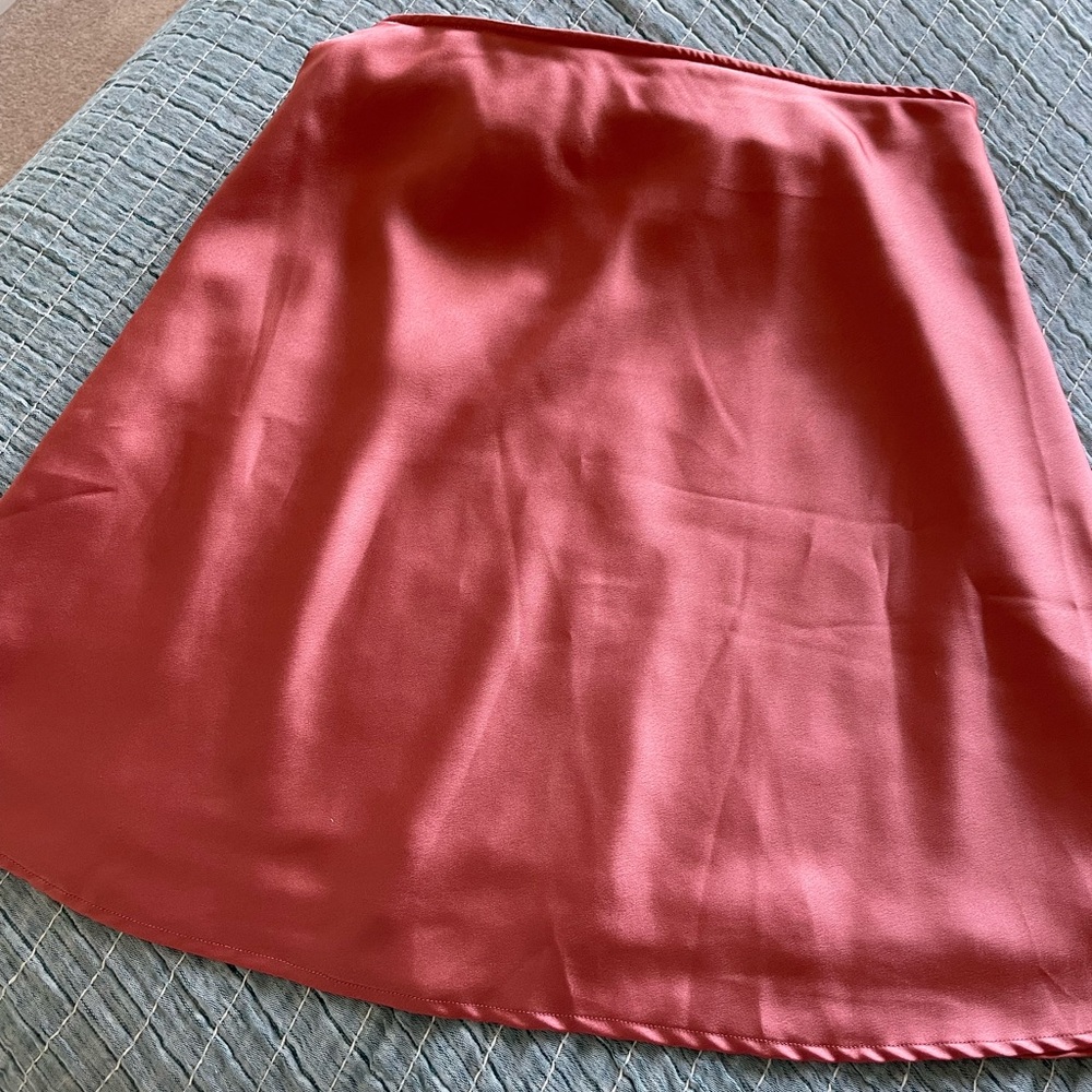 Pink Silk Mini Skirt